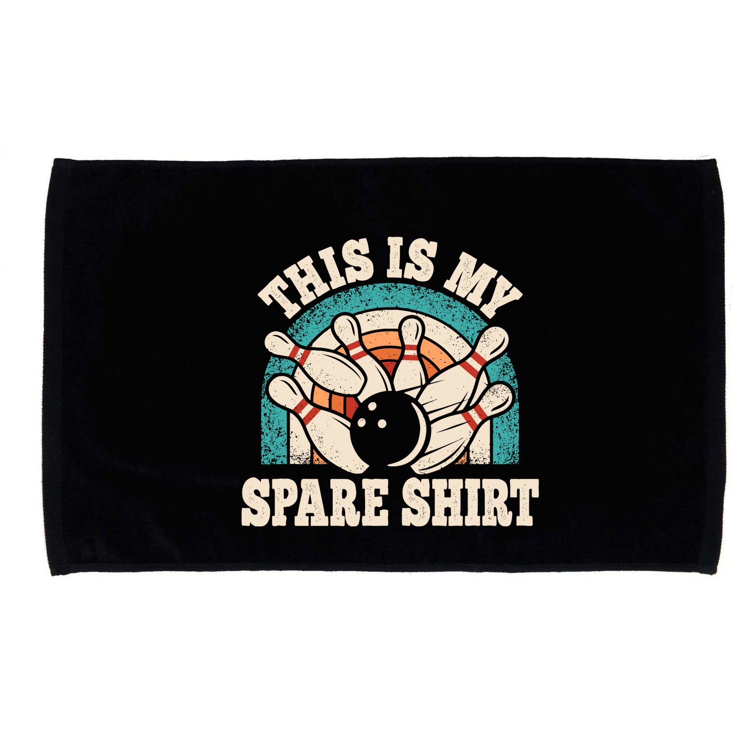 Funny Bowling Bowler Retro This Is My Spare Microfiber Hand Towel