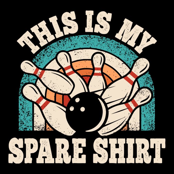 Funny Bowling Bowler Retro This Is My Spare Cropped Pullover Crew