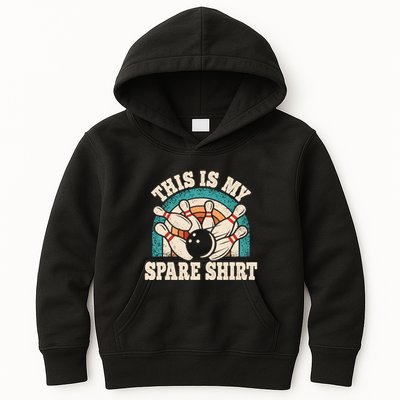 Funny Bowling Bowler Retro This Is My Spare Kids Hoodie