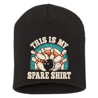 Funny Bowling Bowler Retro This Is My Spare Short Acrylic Beanie