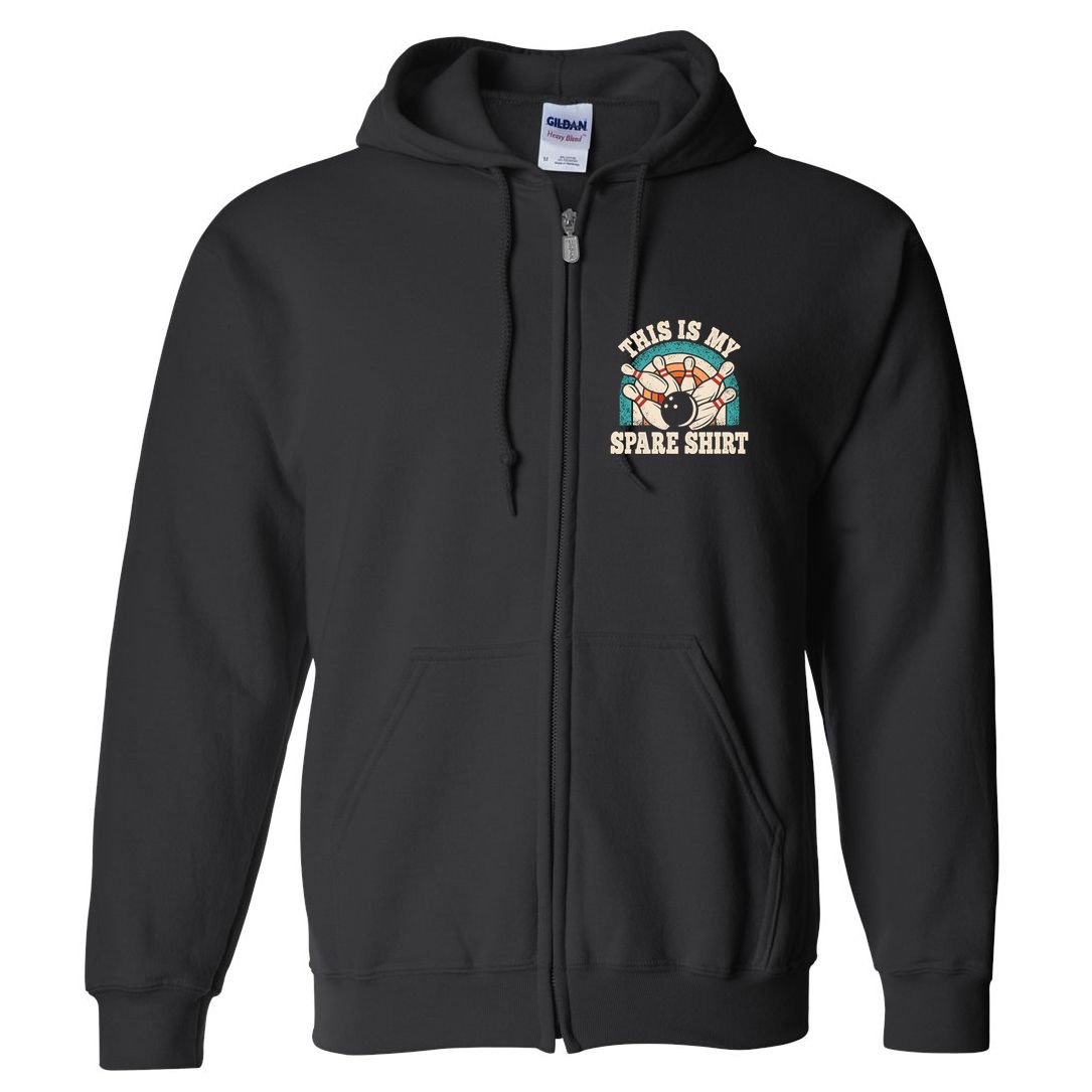 Funny Bowling Bowler Retro This Is My Spare Full Zip Hoodie