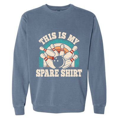 Funny Bowling Bowler Retro This Is My Spare Garment-Dyed Sweatshirt