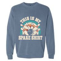 Funny Bowling Bowler Retro This Is My Spare Garment-Dyed Sweatshirt