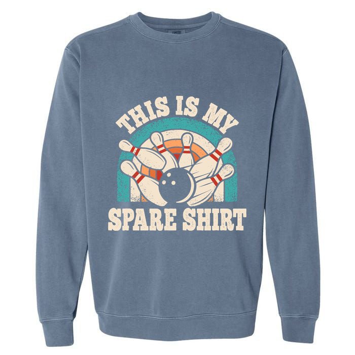 Funny Bowling Bowler Retro This Is My Spare Garment-Dyed Sweatshirt