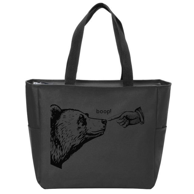 Funny Boop Bear Gift Zip Tote Bag