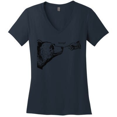 Funny Boop Bear Gift Women's V-Neck T-Shirt