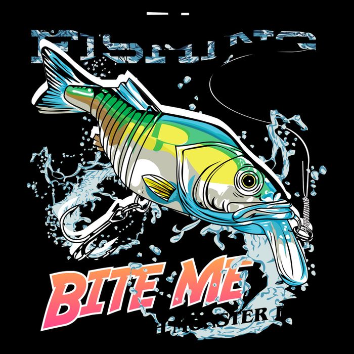 Funny Bass Bite Me Fishing Lures Cooling Performance Crew T-Shirt