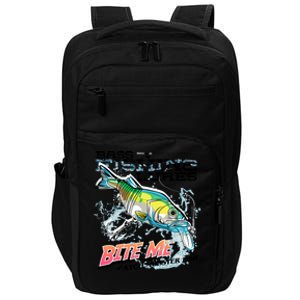 Funny Bass Bite Me Fishing Lures Impact Tech Backpack