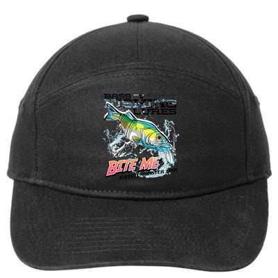 Funny Bass Bite Me Fishing Lures 7-Panel Snapback Hat