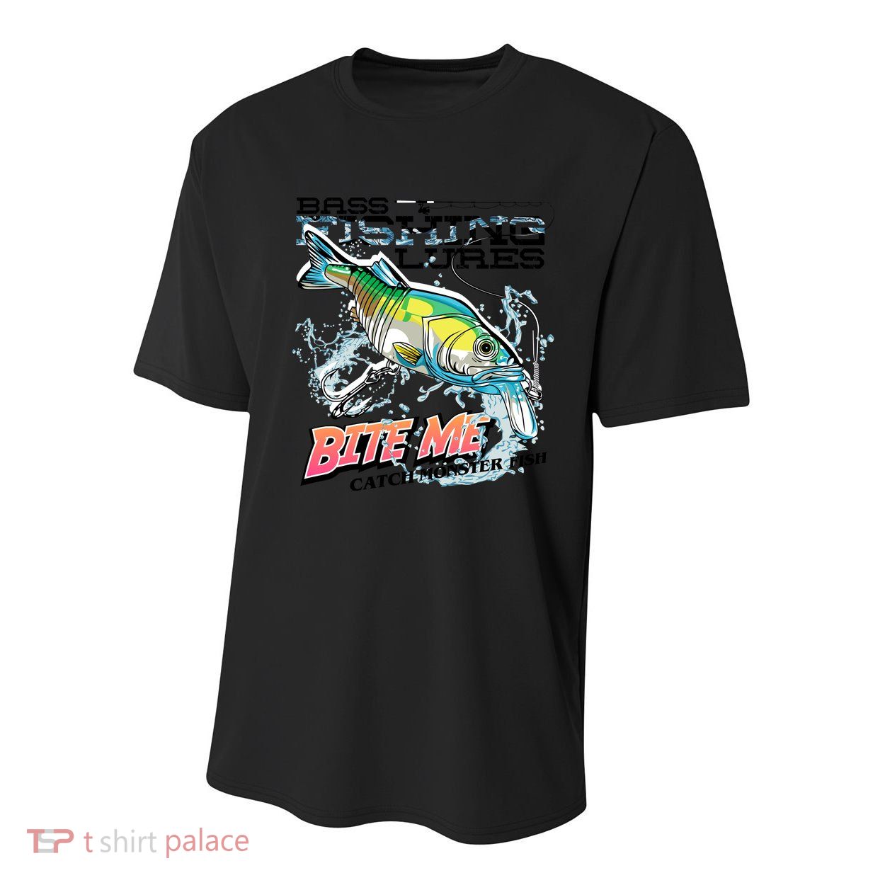 Funny Bass Bite Me Fishing Lures Youth Performance Sprint T-Shirt