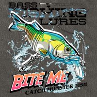 Funny Bass Bite Me Fishing Lures Cotton Canvas Backpack