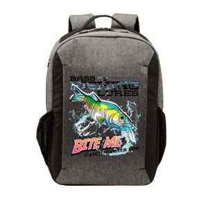 Funny Bass Bite Me Fishing Lures Vector Backpack