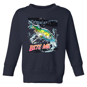 Funny Bass Bite Me Fishing Lures Toddler Sweatshirt