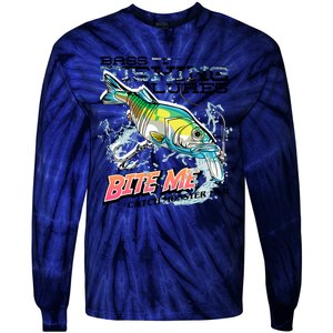 Funny Bass Bite Me Fishing Lures Tie-Dye Long Sleeve Shirt