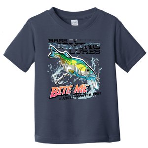 Funny Bass Bite Me Fishing Lures Toddler T-Shirt