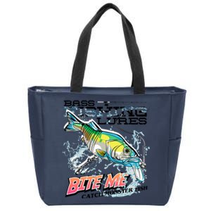 Funny Bass Bite Me Fishing Lures Zip Tote Bag