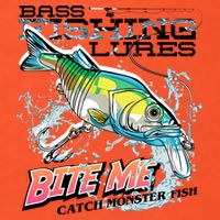 Funny Bass Bite Me Fishing Lures Tall T-Shirt