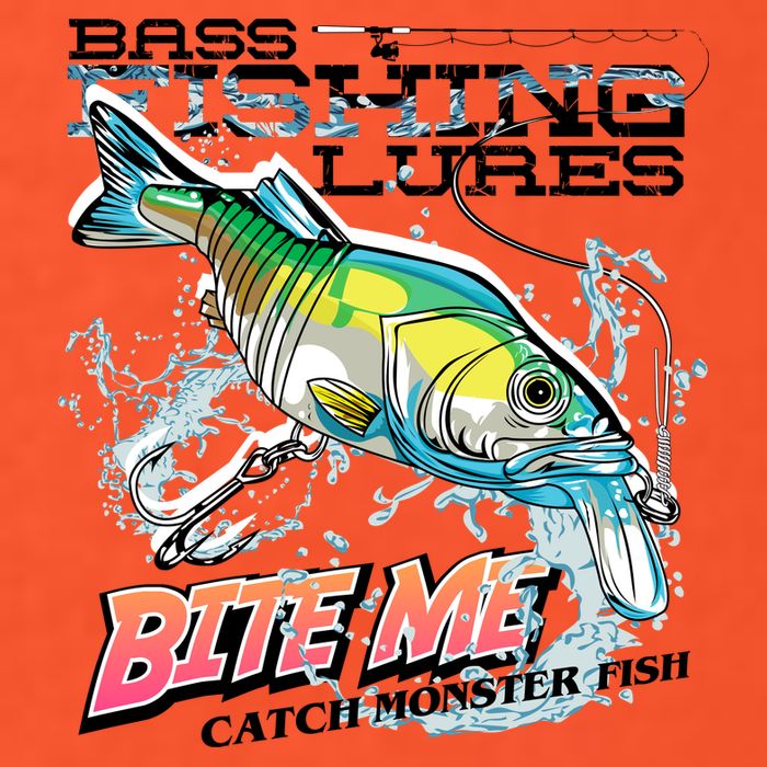 Funny Bass Bite Me Fishing Lures Tall T-Shirt