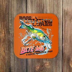 Funny Bass Bite Me Fishing Lures Coaster