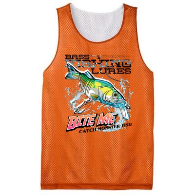 Funny Bass Bite Me Fishing Lures Mesh Reversible Basketball Jersey Tank