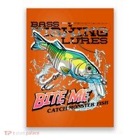 Funny Bass Bite Me Fishing Lures Poster