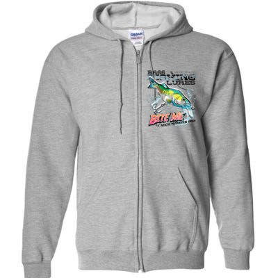 Funny Bass Bite Me Fishing Lures Full Zip Hoodie