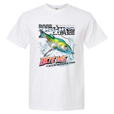 Funny Bass Bite Me Fishing Lures Garment-Dyed Heavyweight T-Shirt