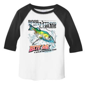 Funny Bass Bite Me Fishing Lures Toddler Fine Jersey T-Shirt