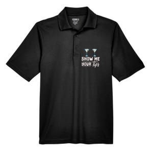 Funny Bartending Barkeeper Show Me Your Tips Waitress Great Gift Men's Origin Performance Pique Polo