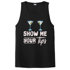 Funny Bartending Barkeeper Show Me Your Tips Waitress Great Gift PosiCharge Competitor Tank