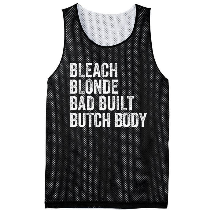 Funny Bleach Blonde Bad Built Butch Body Mesh Reversible Basketball Jersey Tank