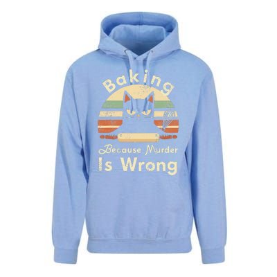 Funny Baking Because Murder Is Wrong Sarcastic Cat Lover Unisex Surf Hoodie