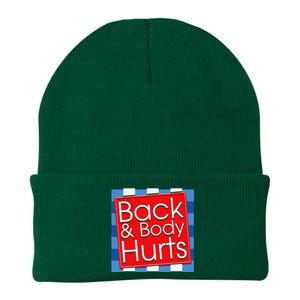 Funny Back Body Hurts Quote Workout Gym Top Knit Cap Winter Beanie