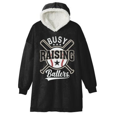 Funny Baseball - Busy Raising Ballers Hooded Wearable Blanket