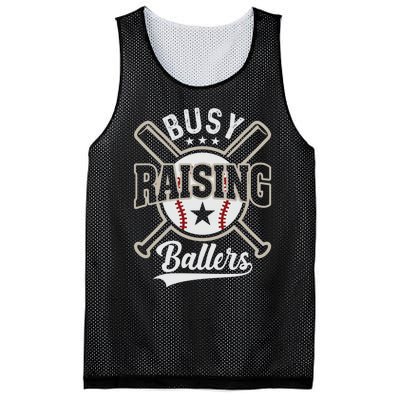 Funny Baseball - Busy Raising Ballers Mesh Reversible Basketball Jersey Tank