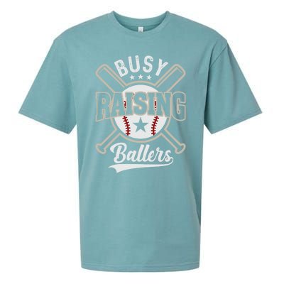 Funny Baseball - Busy Raising Ballers Sueded Cloud Jersey T-Shirt