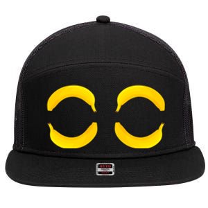 Funny Banana Boobs Bra Titties Tits Breast Boobies Cool Gift 7 Panel Mesh Trucker Snapback Hat