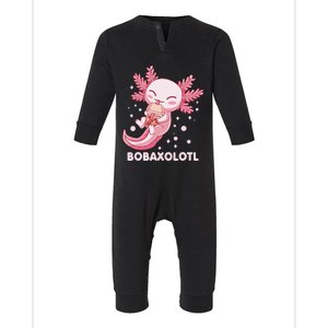 Funny Bobaxolotl Boba Tea Bubble Milk Kawaii Axolotl Anime Infant Fleece One Piece