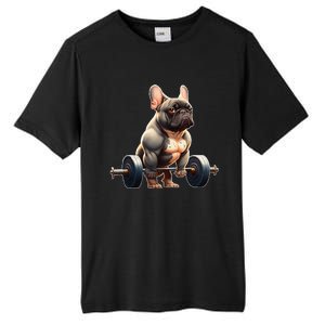 French Bulldog Bodybuilding Gym Frenchie Weightlifter Tall Fusion ChromaSoft Performance T-Shirt