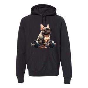 French Bulldog Bodybuilding Gym Frenchie Weightlifter Premium Hoodie