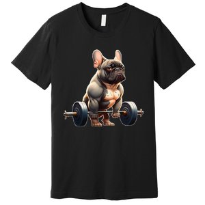 French Bulldog Bodybuilding Gym Frenchie Weightlifter Premium T-Shirt