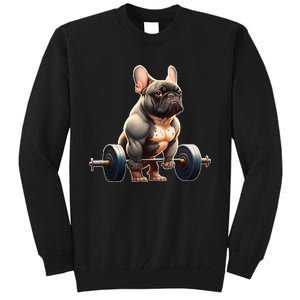 French Bulldog Bodybuilding Gym Frenchie Weightlifter Tall Sweatshirt