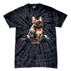 French Bulldog Bodybuilding Gym Frenchie Weightlifter Tie-Dye T-Shirt