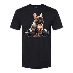 French Bulldog Bodybuilding Gym Frenchie Weightlifter Softstyle CVC T-Shirt