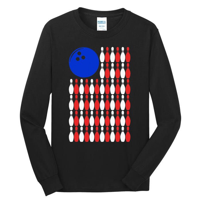 Funny Bowling Bowling Alley Gift Idea Retro Bowler Tall Long Sleeve T-Shirt