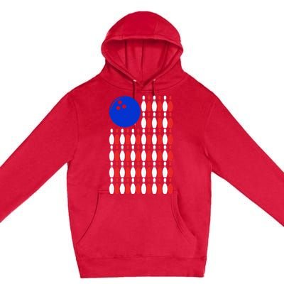 Funny Bowling Bowling Alley Gift Idea Retro Bowler Premium Pullover Hoodie