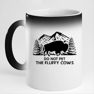 Funny Buffalo Bison Do Not Pet The Fluffy Cow 11oz Black Color Changing Mug