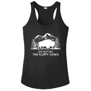 Funny Buffalo Bison Do Not Pet The Fluffy Cow Ladies PosiCharge Competitor Racerback Tank