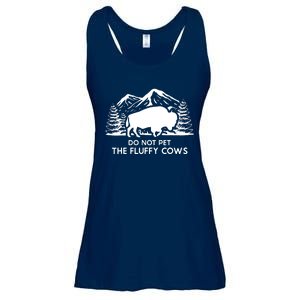 Funny Buffalo Bison Do Not Pet The Fluffy Cow Ladies Essential Flowy Tank