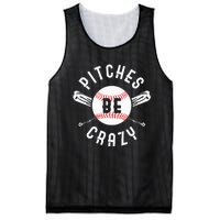 Funny Baseball Bat Pitches Be Crazy Mesh Reversible Basketball Jersey Tank